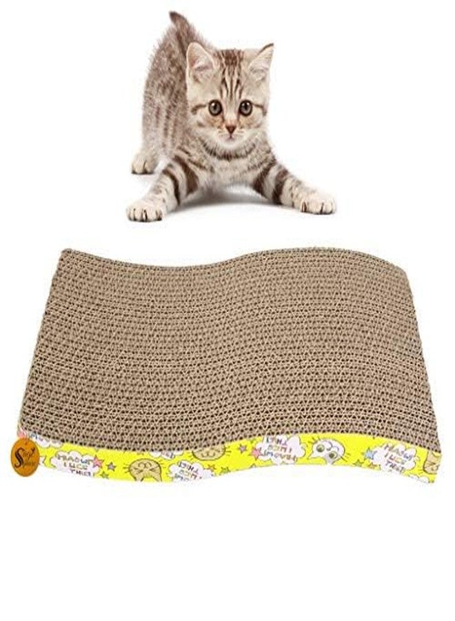 Sage Square Cat Jumbo Size Scratching Pad/Scratch Board, Healthy Toy, Include Catnip for Cat/Kitten (Yellow) - Image 1